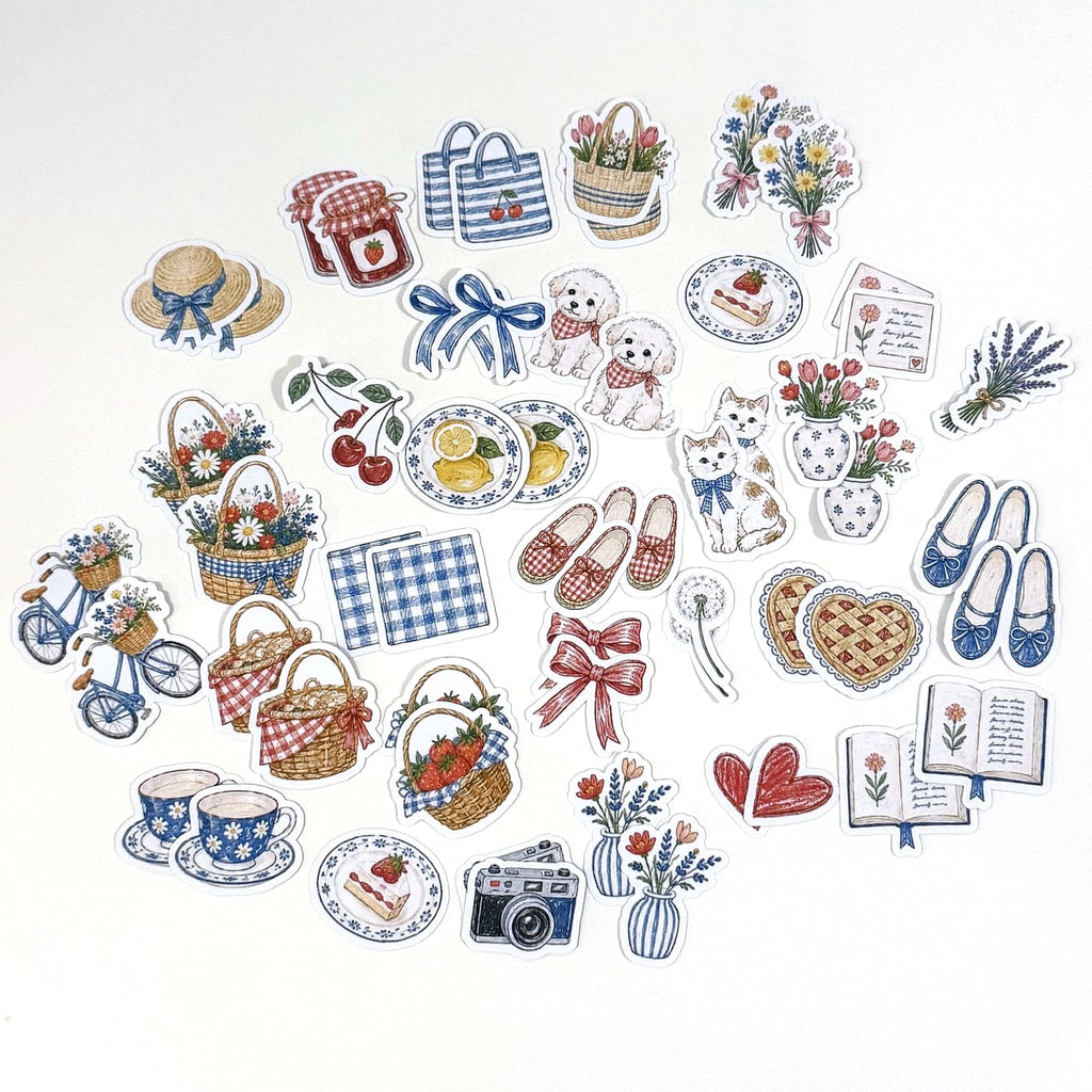 Blue Summer Picnic sticker pack