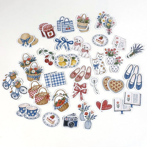 Blue Summer Picnic sticker pack