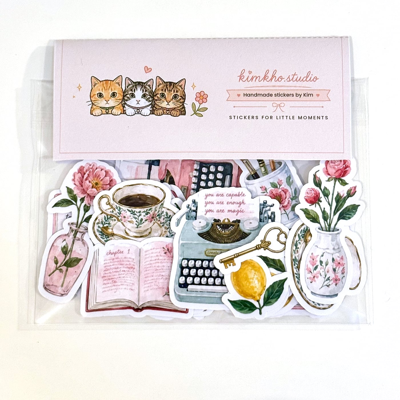 Tea & Typewriter sticker pack, photo 4